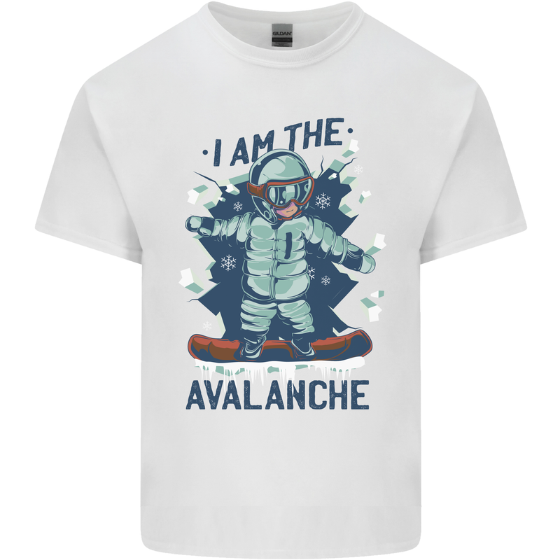 I Am the Avalanche Funny Snowboarding Kids T-Shirt Childrens White