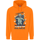 I Am the Avalanche Funny Snowboarding Mens 80% Cotton Hoodie Orange