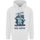 I Am the Avalanche Funny Snowboarding Mens 80% Cotton Hoodie White