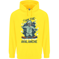 I Am the Avalanche Funny Snowboarding Mens 80% Cotton Hoodie Yellow