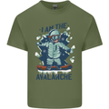 I Am the Avalanche Funny Snowboarding Mens Cotton T-Shirt Tee Top Military Green