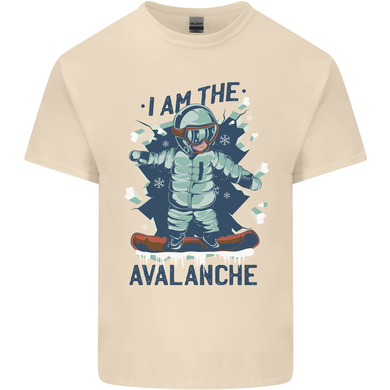 I Am the Avalanche Funny Snowboarding Mens Cotton T-Shirt Tee Top Natural