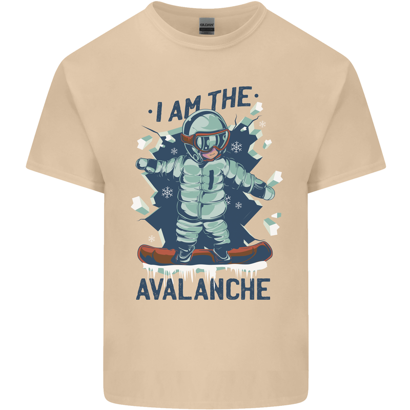 I Am the Avalanche Funny Snowboarding Mens Cotton T-Shirt Tee Top Sand