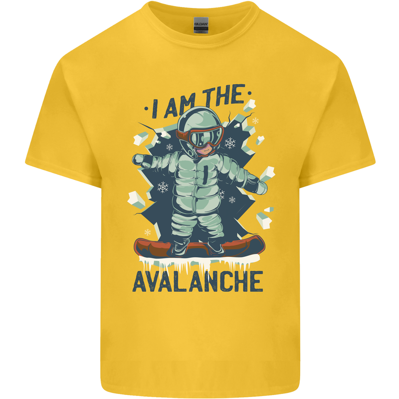 I Am the Avalanche Funny Snowboarding Mens Cotton T-Shirt Tee Top Yellow
