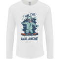 I Am the Avalanche Funny Snowboarding Mens Long Sleeve T-Shirt White