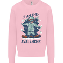 I Am the Avalanche Funny Snowboarding Mens Sweatshirt Jumper Light Pink