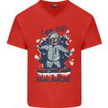 I Am the Avalanche Funny Snowboarding Mens V-Neck Cotton T-Shirt Red