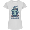 I Am the Avalanche Funny Snowboarding Womens Petite Cut T-Shirt White