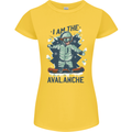 I Am the Avalanche Funny Snowboarding Womens Petite Cut T-Shirt Yellow