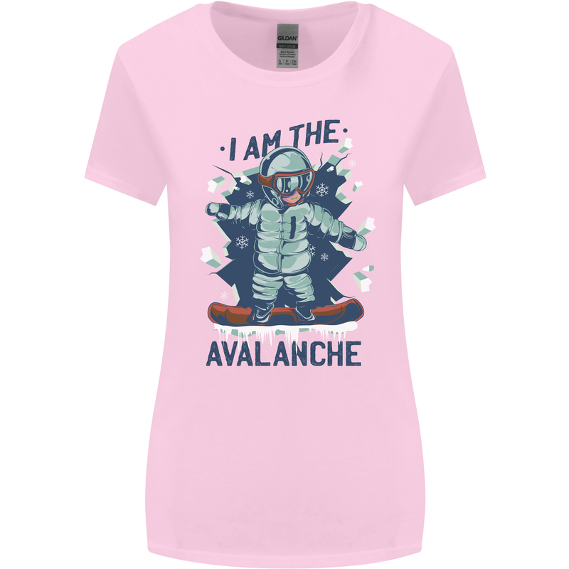 I Am the Avalanche Funny Snowboarding Womens Wider Cut T-Shirt Light Pink