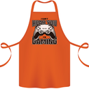 I Can't Hear You Im Gaming Funny Gamer Cotton Apron 100% Organic Orange