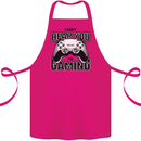 I Can't Hear You Im Gaming Funny Gamer Cotton Apron 100% Organic Pink