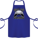 I Can't Hear You Im Gaming Funny Gamer Cotton Apron 100% Organic Royal Blue