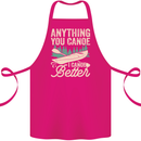 I Canoe Better Funny Canoeing Kayaking Kayak Cotton Apron 100% Organic Pink