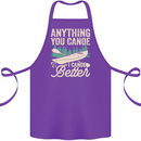 I Canoe Better Funny Canoeing Kayaking Kayak Cotton Apron 100% Organic Purple
