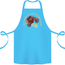 I Dont Crash Funny Motocross Biker Xmoto Cotton Apron 100% Organic Turquoise