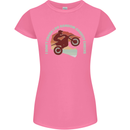 I Dont Crash Funny Motocross Biker Xmoto Womens Petite Cut T-Shirt Azalea