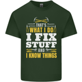 I Fix Stuff Funny Electrician Sparky Mechanic Mens Cotton T-Shirt Tee Top Forest Green