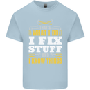 I Fix Stuff Funny Electrician Sparky Mechanic Mens Cotton T-Shirt Tee Top Light Blue
