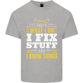 I Fix Stuff Funny Electrician Sparky Mechanic Mens Cotton T-Shirt Tee Top Sports Grey