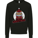 I Hate Christmas Funny Bah Humbug Cat Xmas Kids Sweatshirt Jumper Black