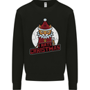 I Hate Christmas Funny Bah Humbug Cat Xmas Mens Sweatshirt Jumper Black