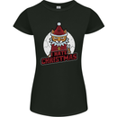 I Hate Christmas Funny Bah Humbug Cat Xmas Womens Petite Cut T-Shirt Black