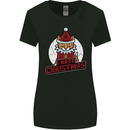 I Hate Christmas Funny Bah Humbug Cat Xmas Womens Wider Cut T-Shirt Black