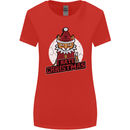 I Hate Christmas Funny Bah Humbug Cat Xmas Womens Wider Cut T-Shirt Red