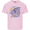 I Have a Badminton Attitude Mens Cotton T-Shirt Tee Top Light Pink
