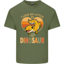 I Love My Little Dragon Bearded Dragon Mens Cotton T-Shirt Tee Top Military Green