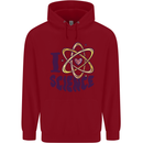 I Love Science Physics Chemistry Biology Geek Childrens Kids Hoodie Red