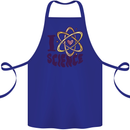 I Love Science Physics Chemistry Biology Geek Cotton Apron 100% Organic Royal Blue