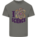 I Love Science Physics Chemistry Biology Geek Kids T-Shirt Childrens Charcoal