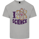 I Love Science Physics Chemistry Biology Geek Kids T-Shirt Childrens Sports Grey