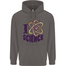 I Love Science Physics Chemistry Biology Geek Mens 80% Cotton Hoodie Charcoal