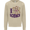 I Love Science Physics Chemistry Biology Geek Mens Sweatshirt Jumper Sand