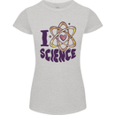 I Love Science Physics Chemistry Biology Geek Womens Petite Cut T-Shirt Sports Grey