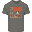 I Love Table Tennis Mens Cotton T-Shirt Tee Top Charcoal