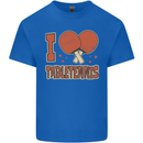 I Love Table Tennis Mens Cotton T-Shirt Tee Top Royal Blue