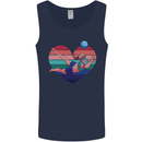 I Love Volleyball Heart Mens Vest Tank Top Navy Blue