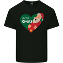 I Love Xmas Santa Claus Christmas Mens Cotton T-Shirt Tee Top Black