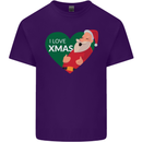 I Love Xmas Santa Claus Christmas Mens Cotton T-Shirt Tee Top Purple