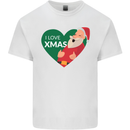 I Love Xmas Santa Claus Christmas Mens Cotton T-Shirt Tee Top White