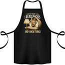 I Read Books & Know Things Bookworm Rabbit Cotton Apron 100% Organic Black