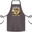 I Read Books & Know Things Bookworm Rabbit Cotton Apron 100% Organic Dark Grey