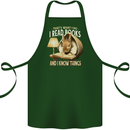 I Read Books & Know Things Bookworm Rabbit Cotton Apron 100% Organic Forest Green