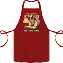 I Read Books & Know Things Bookworm Rabbit Cotton Apron 100% Organic Maroon