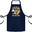 I Read Books & Know Things Bookworm Rabbit Cotton Apron 100% Organic Navy Blue