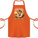 I Read Books & Know Things Bookworm Rabbit Cotton Apron 100% Organic Orange